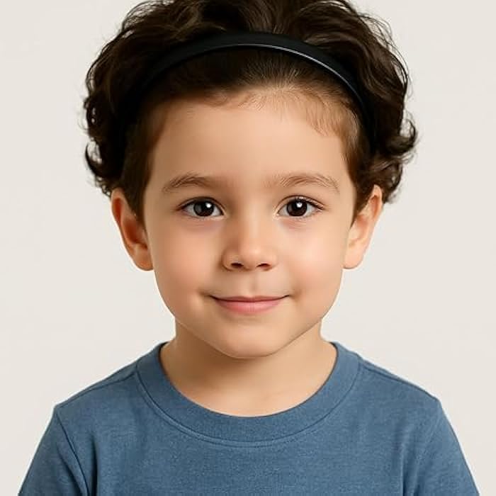 VETELLY- Long Hair Bow, Black, 1 Piece, Elastic Hair Accessory for Boys - Image 3